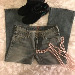 7 For All Mankind Light Blue Cropped Jeans Size 28